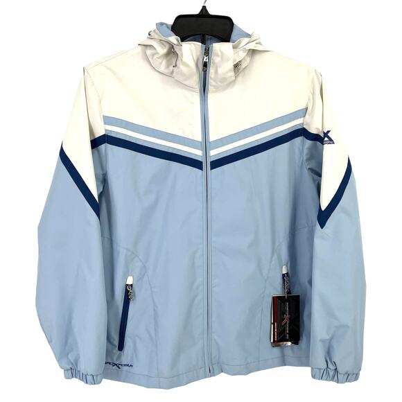 Zero Xposur Hooded Winter Jacket Womens Size Large Blue White Waterloo - Picture 1 of 7